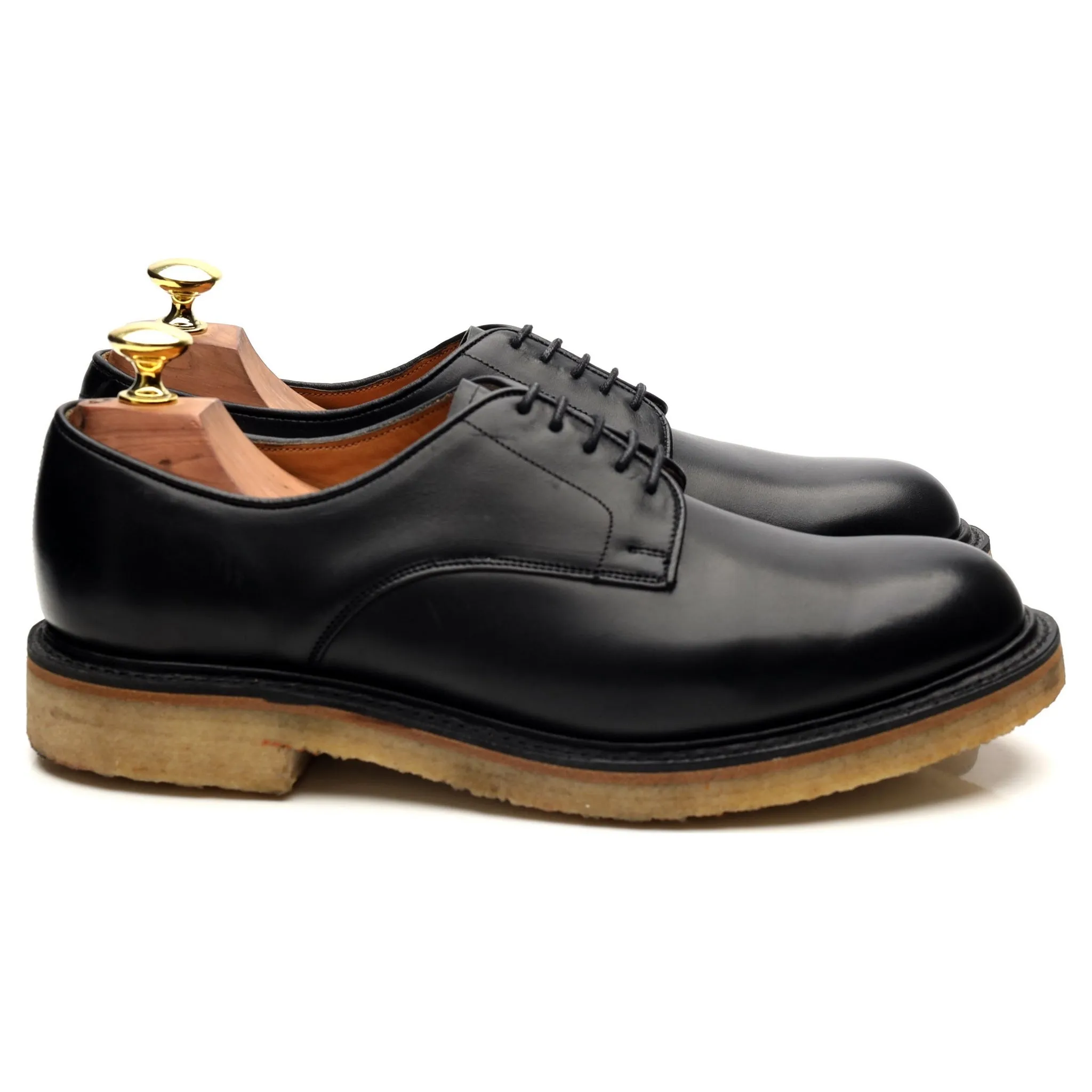 Women's Black Leather Derby UK 7 D