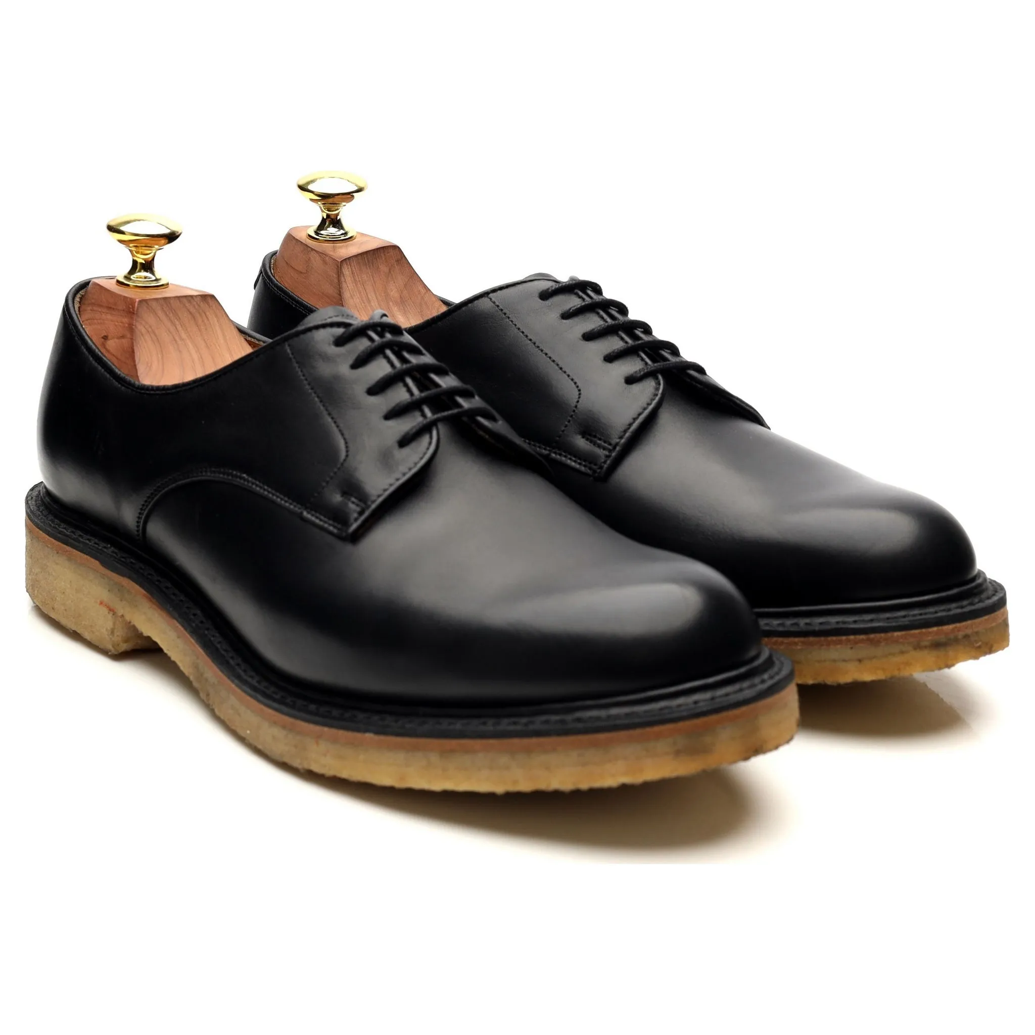 Women's Black Leather Derby UK 7 D