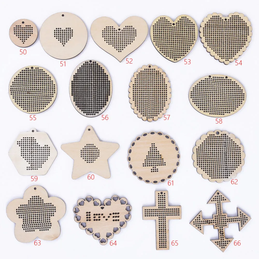 Wooden cross stitch pendant blank Embroidery Blanks Cross Stitch Pattern Blanks jewelry 1pcs 102451