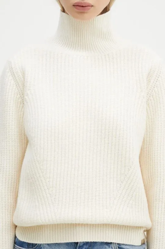 Woolrich woolen jumper Canberra Turtleneck women’s beige color CFWWKN0329FRUF0712