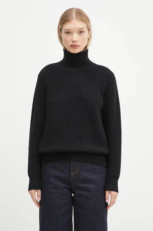 Woolrich woolen jumper Canberra Turtleneck women’s black color CFWWKN0329FRUF0712